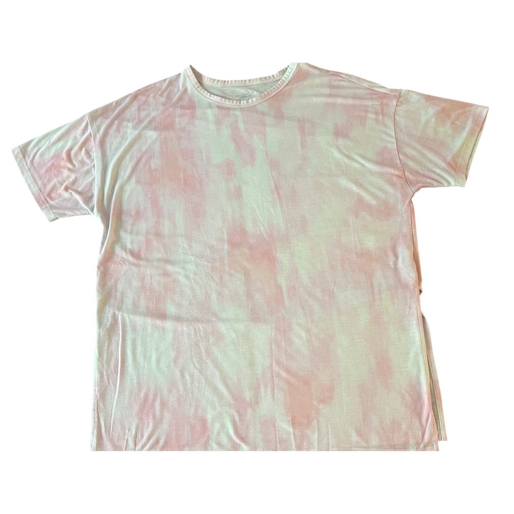 Old Navy Active Go-Dry Pink Tie Dye Short Sleeve T-Shirt Small Side Slit (1105)